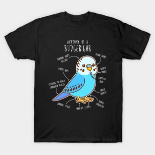 Blue Budgie Anatomy T-Shirt